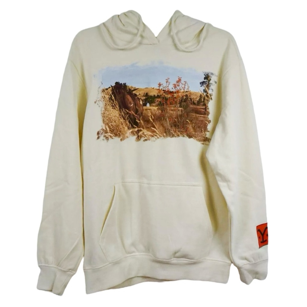Yellowstone Men’s Western Ranch Graphic Hoodie | Size Medium
